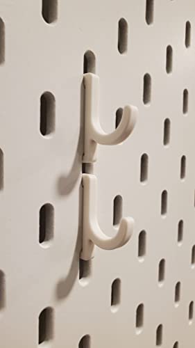 'Just Hanging' Pegboard Hook Packs, Compatible with IKEA SKADIS Pegboard, Display Hook SKADIS Accessory (Glossy White, 12pk, J-Hook) - color: Glossy White, size: 12pk, J-Hook