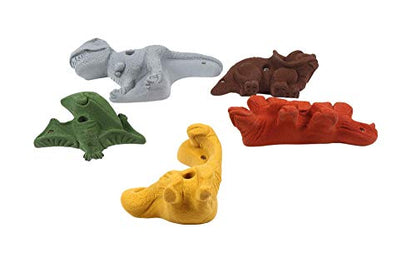Atomik Rock Climbing Holds Set of 5 XL Dinosaur Shapes in Assorted Earth Tones