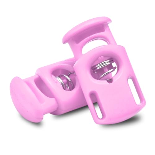 CooBigo 10 Pack Plastic Spring Cord Locks for Drawstring Paracord, Cord Stopper Toggle Clasps for Sweatpants Hoodie Gloves Hats String Clip Elastic Shoeslace String Lock BabyPink - color: 07-BabyPink 10pcs