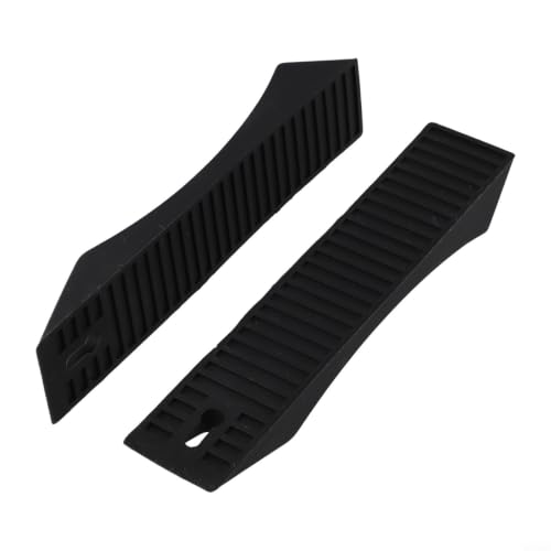 2 Pack Silicone Deadlift Wedges for Weight Lifting, Anti-Slip Barbell Loading Blocks to Easily Add and Remove Bumper Plates, Portable Squat Rack Accessories for Powerlifting and Gym Training(Black) - size: Black