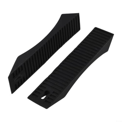 2 Pack Silicone Deadlift Wedges for Weight Lifting, Anti-Slip Barbell Loading Blocks to Easily Add and Remove Bumper Plates, Portable Squat Rack Accessories for Powerlifting and Gym Training(Black) - size: Black