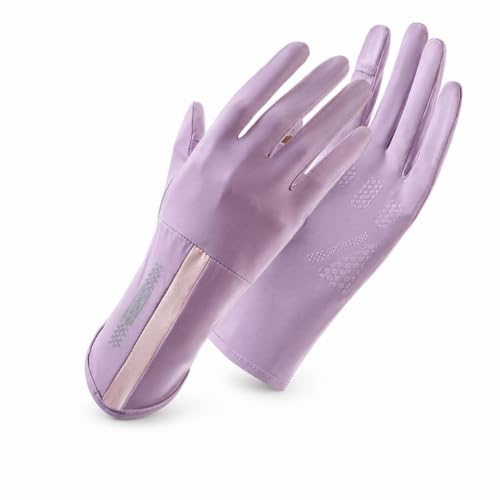 Protection Gloves for Women, Sun Protection Fingerless Touchscreen Driving Riding Gloves - color: Deep Purple
