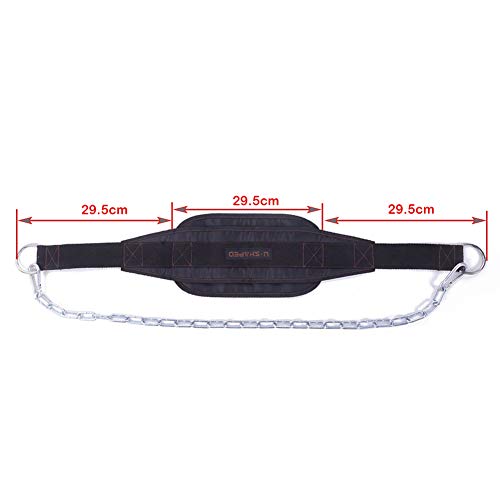 Weighted Chin Up Belt with Chain Dip Belt Powerlifting Strength Training Pull Up Belt Waist Back Support
