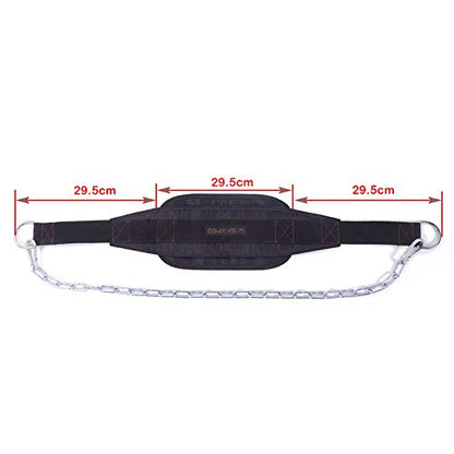 Weighted Chin Up Belt with Chain Dip Belt Powerlifting Strength Training Pull Up Belt Waist Back Support