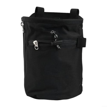 Climbing Chalk Bag, 420D Nylon Drawstring Pouch with Carabiner, Anti-Slip Waist Pack for Rock Climbing Bouldering Gymnastics Weightlifting(Black) - size: Black
