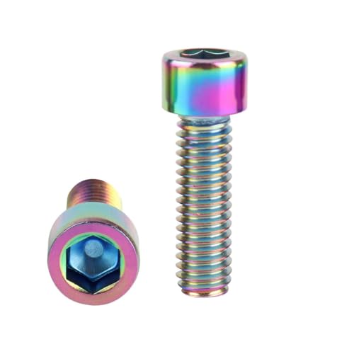 6Pcs Bike Screws M6x10 12 16 18 20 25 30 35mm Stainless Steel Socket Head Cap Allen Hex Bolt (Ranibow, M6 x20mm) - color: Ranibow, size: M6 x20mm