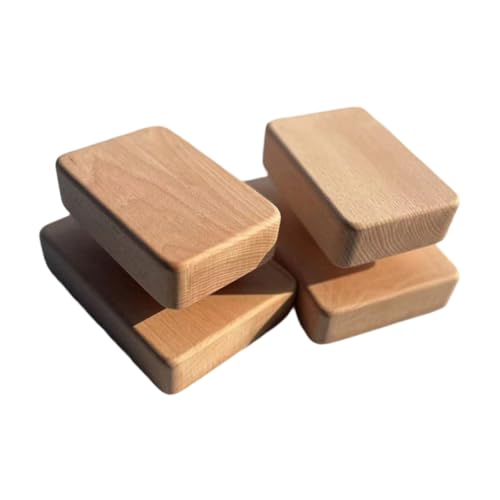Beech Wood Exercise Blocks Rounded Corners Blocks Thick Workout Gear for Push-Ups