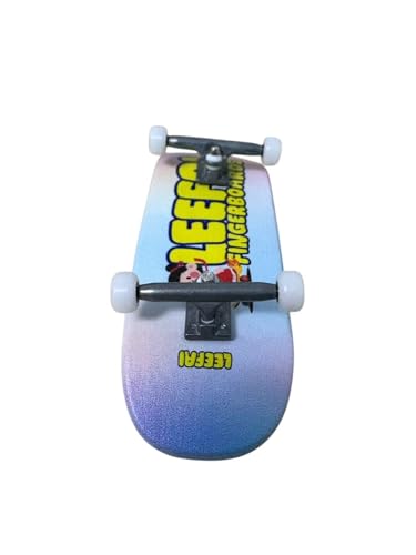 LEEFAI Pro Fingerboard Complete, Pre-Assembled Finger Skateboard Setup Canadian Maple Wood Deck Measure 34x96mm, Boxy Shape (Skate Girl)