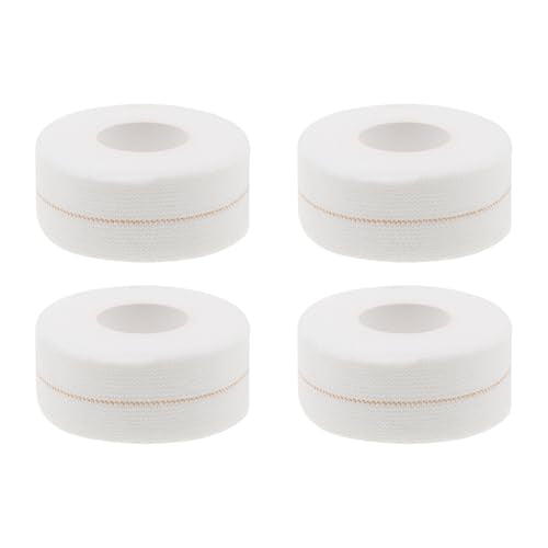Adhesive Bandage Tape,ULIFESTAR Flexible Medical Bandage Wrap,Elastic Athletic Tape,Cotton Stretch Skin Sports Tape,Cohesive Bandage Wrap for Ankle,Knee (White, 2.5cm*4.5m/0.98inch*5Yard, 4 Rolls) - color: White, size: 2.5cm*4.5m/0.98inch*5Yard, 4 Rolls