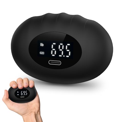 AMIR Hand Grip Strength Tester Trainer, Upgraded Rechargeable Electronic Hand Dynamometer up 395 Lbs (180kg) Forearm - Gripper-Finger Grip Strengthener Exerciser, Stress Balls for Sport Home - color: Black