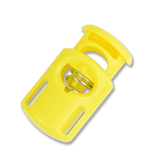 DYZD Plastic Cord Locks End Spring Stop Toggle Stoppers Multi-Colour (10PCS, Yellow) - color: Yellow