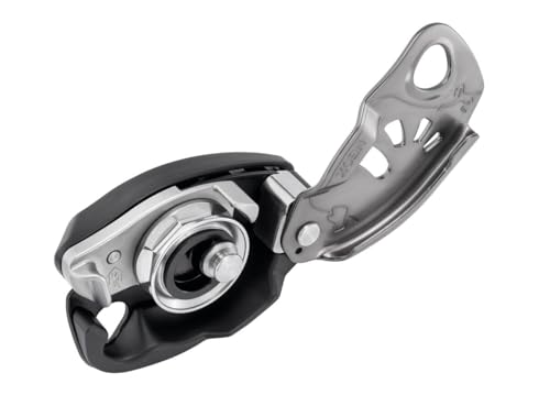 PETZL NEOX Rock Climbing Belay Device | With Cam-Assisted Blocking - color: Light Gray