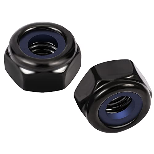 3/8-16 Nylon Insert Hex Lock Nuts Locknuts, 304 Stainless Steel 18-8, Black Oxide, 25 PCS - color: Black, size: 3/8-16