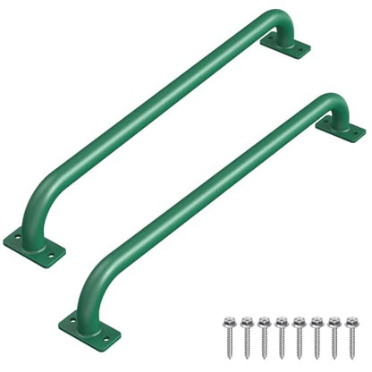SELEWARE 30" Green Playground Ladder Handle Metal Playset Handles Grab Bars | 500LB 2Pcs Heavy Duty Steel Kids Playground Handles for Indoor/Outdoor Ladder Handrail Swing Set Treehouse Rock Climbing Wall - color: D: 30"-2 Pcs-green