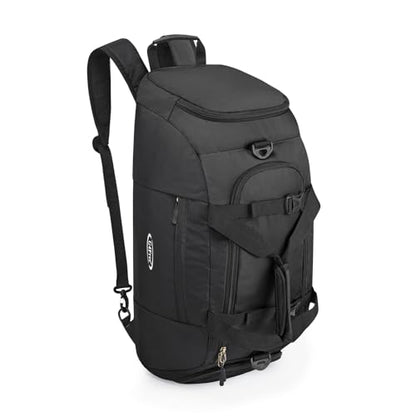40L/70L 3-Way Duffle Bag Gym Sport Duffel Backpack Shoe Compartment | Foldable Packable,Water-resistant Nylon, Large Capacity, for Travel, Weekender, Black - color: Black