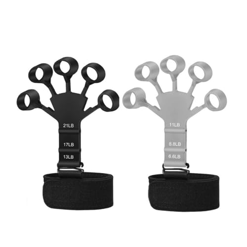 2Pcs Adjustable Finger Resistance Bands for Guitarists, Climbers, Typists, Gamers - color: BLACK2