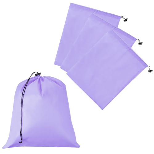 Drawstring Bag with Toggle, Stuff Sack String Waterproof Travel Storage Bags Cinch Stuff Pouch Fitting for (Gym/Traveling/Hiking/Yoga/Office/Shoes) 16 x 14 & 4 Pack & Light Purple - color: Light Purple, size: 16 x 14"