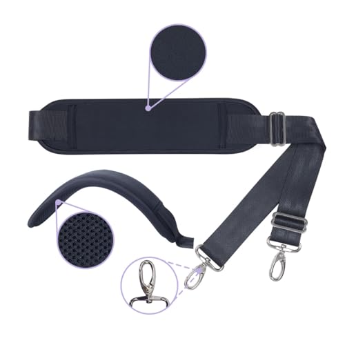 60 Inch Shoulder Strap for Bag with Removable Ultra-Thick Pad | 60" Shoulder Strap with Removable Thick Pad,Adjustable Buckles and Metal Hooks, for Briefcase/Laptop/Messenger/Luggage Bag - color: Black