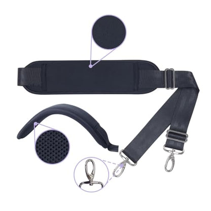 60 Inch Shoulder Strap for Bag with Removable Ultra-Thick Pad | 60" Shoulder Strap with Removable Thick Pad,Adjustable Buckles and Metal Hooks, for Briefcase/Laptop/Messenger/Luggage Bag - color: Black