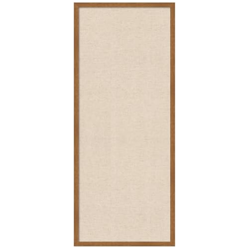 Amanti Art Framed Fabric Pinboard 17 x 41, Neutral Linen Pinboard Printed Rustic Farmhouse Bulletin Board for Use as a Vision Board or Wall Organization, Carlisle Blonde Narrow Frame - color: Carlisle Blonde Narrow, size: 41"L x 17"W