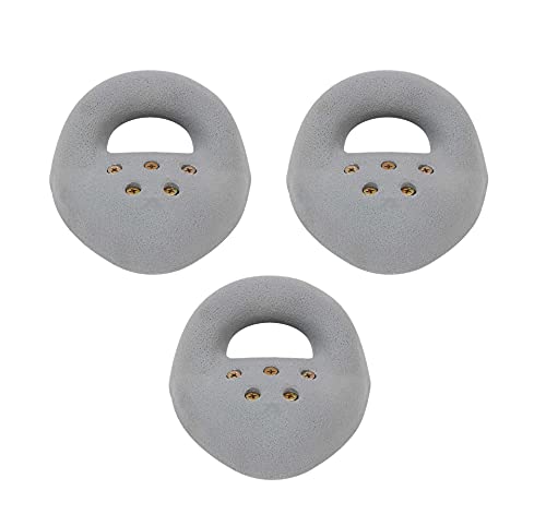 Atomik Rock Climbing Holds Set of 3 Large Screw-On Ring Jugs in Gray