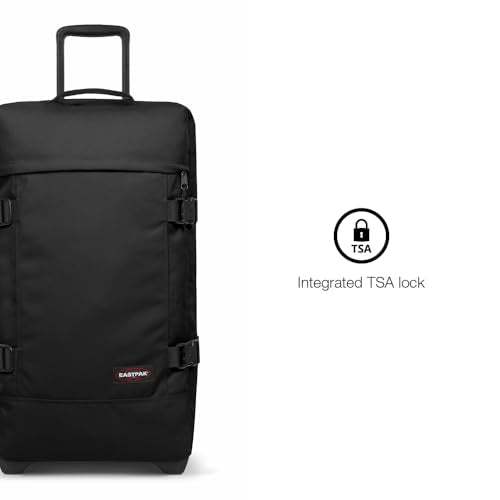 EASTPAK Tranverz M – 78L Medium Soft Sided Checked Luggage, Dual Compartments, TSA Lock, Compression Straps & Smooth Inline Wheels, Wine Burgundy - color: Wine Burgundy, size: 78 Liter Checked Bag