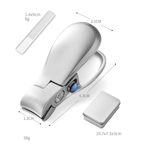 Nail Clippers Set with Nail File 14mm Wide Jaw Opening Ultra Sharp Sturdy with Case for Thick Nails