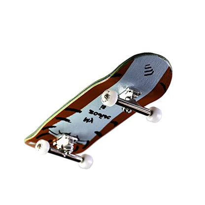 NOAHWOOD Fingerboard Complete (Noah Team 9.5S Short Nose Short Tail) Wood Hand Mould Made(+34mm Prince Silvery Trucks)(+NW Handmade PRO Logo Wheels ii)(Zodiac Tiger) - color: Zodiac Tiger
