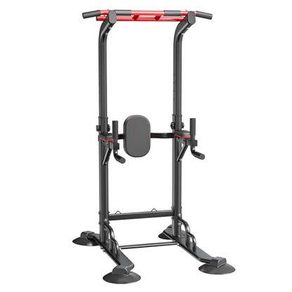 soges Power Tower Pull Up Bar Station, Dip Station for Home Gym, Height Adjustable Heavy Duty Strength Home Training Fitness Workout Equipment - color: Black
