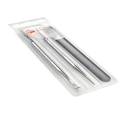 Fox Medical Equipment Ingrown Toenail Treatment Kit – Diamond File & Professional Toenail Lifter Tool – Surgical Stainless Steel Set for Pain-Free Relief, Precision Pedicure & Safe Nail Care