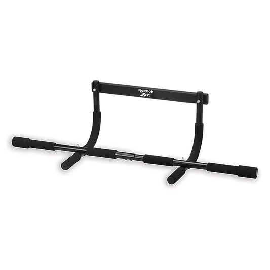 Reebok 8-Grip Pull-Up Bar, Multi-Function Door Frame | Door-Mount Pull-Up Bar | 8 Grip Positions | Foam-Padded Handles | Upper Body Strength | No Installation Required