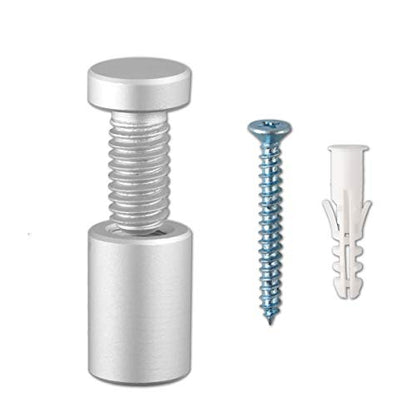 Sign Standoff 1/2" x 3/4", Solid Aluminum Sign Standoff Screws Mounting Hardware for Glass Panel, Acrylic Panel,Pack of 4 - color: Silver, size: 1/2"x3/4" 4 Pack