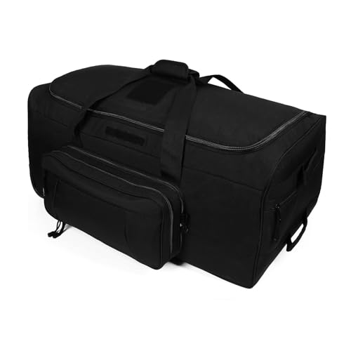 Military Wheeled Deployment Bag Large Tactical Heavy Duty Duffel Bag 124L | Large-capacity design with smooth wheels, reinforced handles and rugged storage for travel, camping and outdoor gear - color: Black