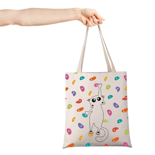 JXGZSO Rock Climbing Lover Gift Mountaineering Shoulder Bag Bouldering Canvas Tote Bag Boulderer Gift Sport Climber Gift