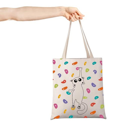 JXGZSO Rock Climbing Lover Gift Mountaineering Shoulder Bag Bouldering Canvas Tote Bag Boulderer Gift Sport Climber Gift