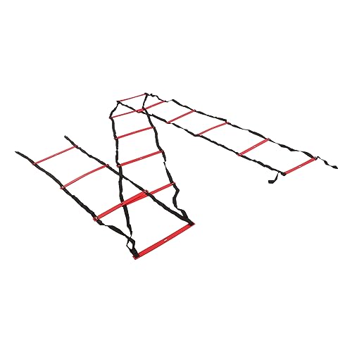 banapoy Agility Ladder, 14 Rung Fixed Distance 7M Speed Ladder, PP Material Training Equipment with Angle Marks and Lightweight Non Slip Design for Soccer Football Fitness Coaches Athletes - color: Red