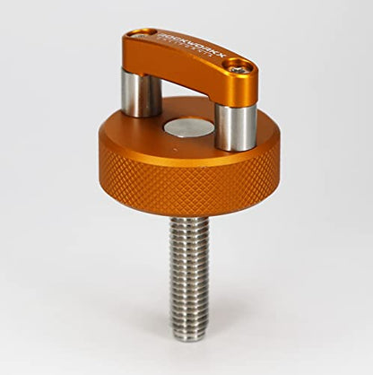 ROCKWORKX Billet Aluminum JKU Hard Top Quick Removal Fastener Thumb Screw, Integrated D Ring Product Name - color: Orange