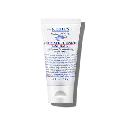 Kiehl's Ultimate Strength Hand Salve, Deeply Hydrating Hand Lotion, Thick and Rich Formula for Intense Moisture and Conditioning, Protects and Repairs Dry Skin, Paraben and Gluten Free - size: 2.5 Fl Oz / 75 ml