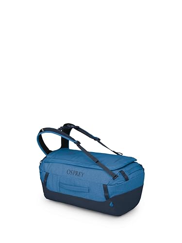 Osprey Transporter Lightweight Travel Duffel Bag - Extra Large Water Resistant Durable Gear Bag for Men and Women - color: Blue Flame/Nocturnal Blue, style: 40l