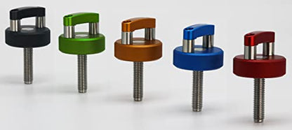 ROCKWORKX Billet Aluminum JKU Hard Top Quick Removal Fastener Thumb Screw, Integrated D Ring - color: Red