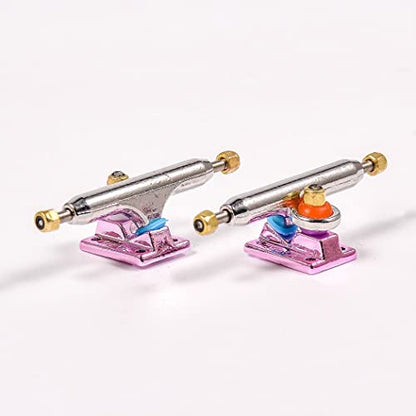 Fingerboard Trucks with Upgraded Urethane Bushings and Pivot Cup,34mm 32mm Width,Normal Kingpin (Pink, 32mm) - color: Pink, size: 32mm
