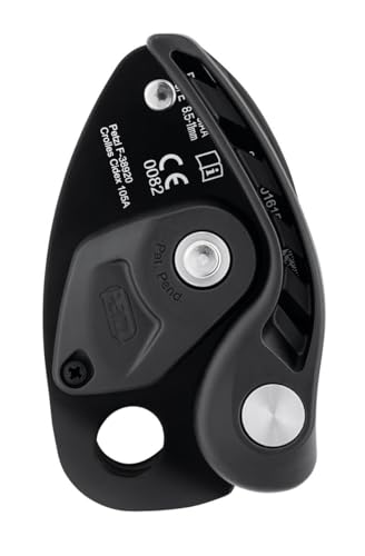 PETZL NEOX Rock Climbing Belay Device | With Cam-Assisted Blocking - color: Black
