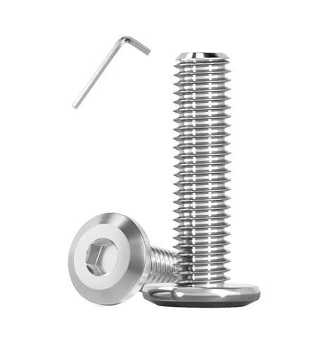 Metuja 5/16-18x1-1/2 Flat Head Hex Socket Cap Screws Bolts,304 Stainless Steel Fully Threaded Machine Screws with Hex Key (20PCS) Corrosion-Resistant for Furniture/Machinery - size: 5/16-18 x 1-1/2"