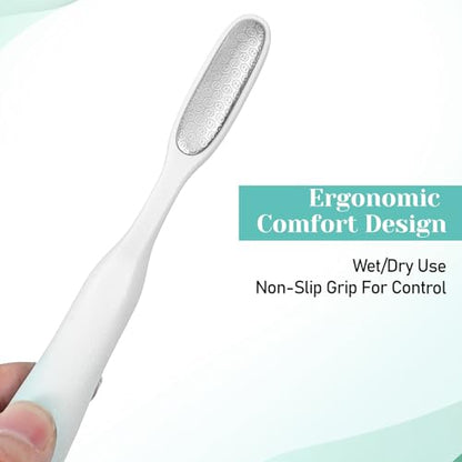 2Pcs Mini Foot File Precision Callus Remover Foot Files Callus Remover Scrubber Smooth Feet Heel Scraper for Between Toes Hard Skin Pedicures Hands in Shower Cracked Feet(White) - color: White