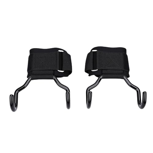 Weight Lifting Hooks Wrist Strap Hooks Lifting Grip Adjustable Fastener Non Slip Rubber Coated 330 lb Thickened Cotton Wrist Support for Pull Ups Deadlifts Strength
