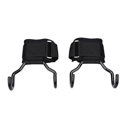 LiebeWH Weightlifting Wrist Strap Hooks with Non Slip Rubber Grip, Adjustable 330lbs Heavy Duty Wrist Support for Gym, Powerlifting and Strength Training