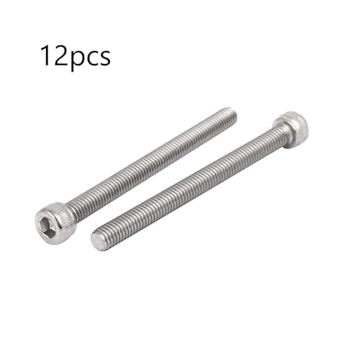 TOP-VIGOR 12Pcs M6-1.0 x 70mm Hex Socket Head Cap Screws, Allen Socket Drive DIN912, 304 Stainless Steel Replacement Machine Fastener Screws for Bicycle Motorcycle Machine Repairment - size: M6 x 70mm x 12pc