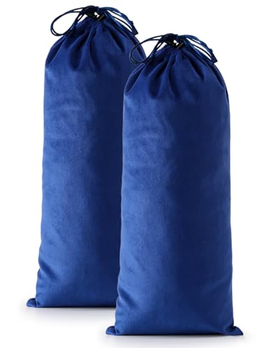 2 Pcs Single Shoe Bags for Travel, Velvet Bags, Palace Blue, 17.3x8.6 Inch | Washable & Reusable Travel Shoe Bags, Dustproof Shoe Bags with Drawstring Closure, Suitable for Travel, Home Storage - color: Palace Blue, size: 17.3"x8.6"