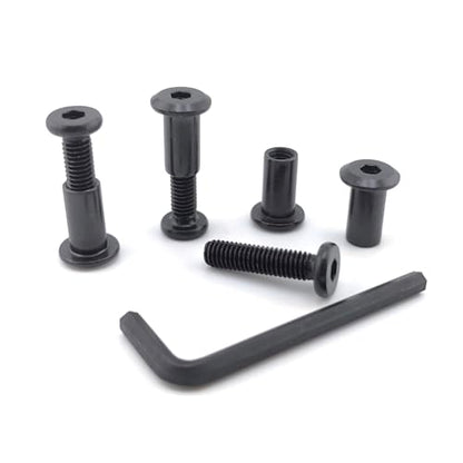 Black M6 x 1" Hex Drive Socket Cap Bolts Screws Kit,ALLOYPRO 30-Sets Binding Post Screws Socket Cover Connecting Bolt Fixing Post Screw for Furniture Chair Crib Table Cabinets,M6x25mm - color: Black, size: Black-M6*30mm-30sets