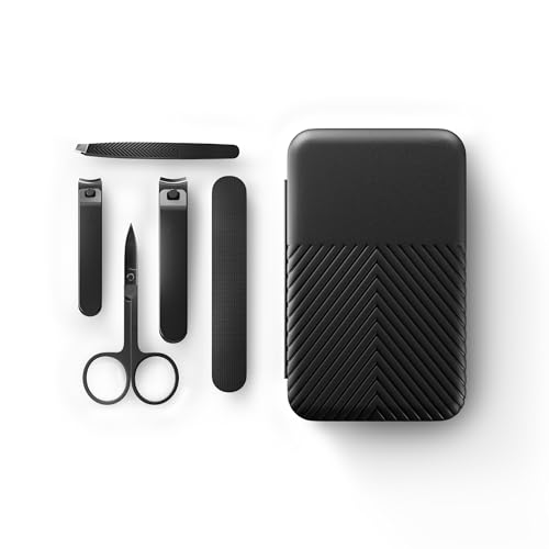 MANSCAPED® Shears 3.0, 5-Piece Precision Men’s Nail Grooming Travel Kit, Stainless Steel Manicure Set with Fingernail & Toenail Clippers, Nail File, Slant Tip Tweezers, Cuticle Scissors, Travel Case - size: The Shears 3.0